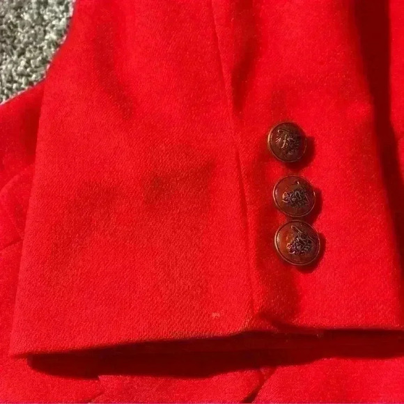 Vintage Pendelton Women's Red Blazer 100% Virgin Wool Size 14 Lined, Buttons - Picture 4 of 16